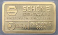 Złoto, sztabka, 2,5 g Au999, Schone Amsterdam, Manneken pis