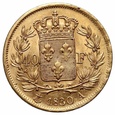 Francja, Karol X, 40 franków 1830 A, Paryż