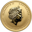 Australia, 25 dolarów 2017, Lunar II, Rok Koguta, 1/4 uncji złota