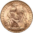 4. Francja, 20 franków 1911, Kogut