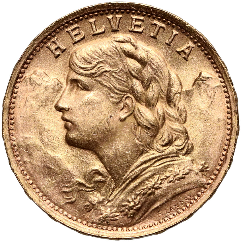14. Szwajcaria, 20 franków 1935 LB 