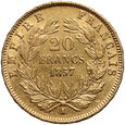 Francja, Napoleon III, 20 franków 1857 A