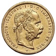 Austria, Franciszek Józef I, 8 florenów / 20 franków 1884