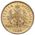 Austria, Franciszek Józef I, 8 florenów / 20 franków 1884