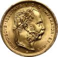 Austria, Franciszek Józef I, 8 florenów/20 franków 1892, Nowe bicie