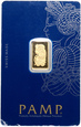 Szwajcaria, sztabka złota, 2,5 g Au999, PAMP, certyfikat