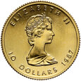 Kanada, 10 dolarów 1987, Liść klonu, 1/4 uncji złota