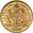 Austria, Franciszek Józef I, 8 florenów/20 franków 1889
