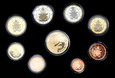 Watykan, zestaw 9 monet euro 2018, Franciszek, stempel lustrzany