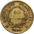 Francja, Napoleon I, 40 franków 1808 H, La Rochelle