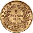 Francja, Napoleon III, 5 franków 1865 A, Paryż