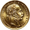 Austria, Franciszek Józef,  8 florenów/20 franków 1892, Nowe bicie
