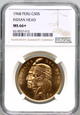 Peru, 50 soli 1968, Indianin, NGC MS66+
