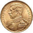 Belgia, Albert I, 20 franków 1914, Des Belges