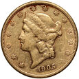 USA, 20 dolarów 1905 S, San Francisco, Liberty