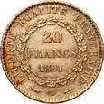 Francja, 20 franków 1891 A, Paryż, Anioł