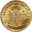 Filipiny, Izabela II, peso 1865, Manila