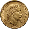 Francja, Napoleon III, 50 franków 1865 A