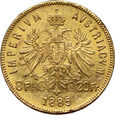 Austria, Franciszek Józef I, 8 florenów / 20 franków 1885