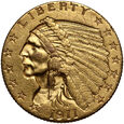 USA, 2 1/2 dolara 1911, Indianin