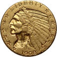 USA, 5 dolarów 1908, Indianin, Filadelfia