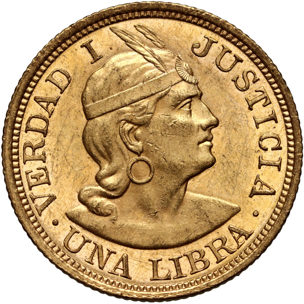 Peru, 1 libra 1918, Lima
