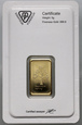 128. Szwajcaria, sztabka, złoto, 5 g Au999, Metalor