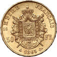 Francja, Napoleon III, 50 franków 1865 A, Paryż