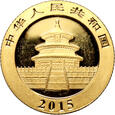Chiny, 50 yuanów 2015, Panda, 1/10 uncji złota