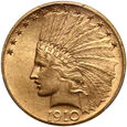 USA, 10 dolarów 1910, Indianin, PCGS AU58
