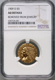 USA, 5 dolarów 1909 O, Indianin, NGC AU Details