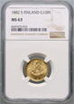 Finlandia, 10 marek 1882 S, Helsinki, NGC MS63