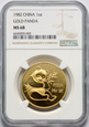 Chiny, Panda 1982, 1 uncja złota, NGC MS68