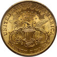 USA, 20 dolarów 1904, Liberty, Filadelfia, PCGS MS64+
