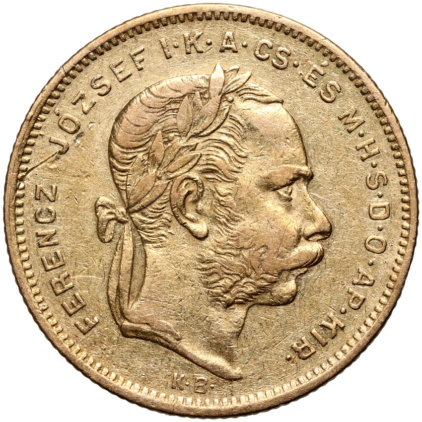 Węgry, Franciszek Józef I, 20 franków/ 8 forintów 1872