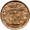 Szwajcaria, 20 franków 1935 LB
