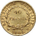 Francja, Napoleon I, 40 franków 1806 U, Turyn