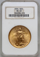 USA, 20 dolarów 1924, Filadelfia, Saint-Gaudens, NGC MS63