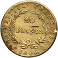 Francja, Napoleon I, 20 franków 1806 Q, Perpignan