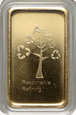 750. Szwajcaria, sztabka, złoto, 5 g Au999, Metalor