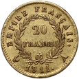 Francja, Napoleon I, 20 franków 1811 A, Paryż