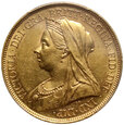Wielka Brytania, Wiktoria, 5 funtów 1893, PCGS AU55