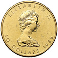 Kanada, 50 dolarów 1986, Liść klonu, 1 uncja złota