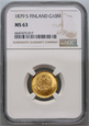 Finlandia, 10 marek 1879 S, Helsinki, NGC MS63