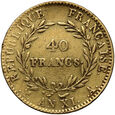 Francja, Napoleon I, 40 franków AN 11 (1802)