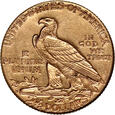USA, 2 1/2 dolara 1925, Filadelfia, Indianin, #KL