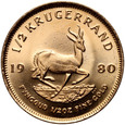 RPA, 1/2 Krugerranda 1980, 1/2 uncji złota