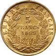 Francja, Napoleon III, 5 franków 1863 BB, Strasbourg