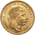 Węgry, Franciszek Józef I, 20 franków / 8 forintów 1875