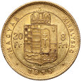 Węgry, Franciszek Józef I, 20 franków / 8 forintów 1875